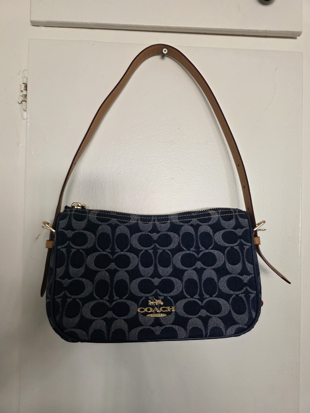 Coach Denim Signature Canvas Shoulder Bag KAILEY